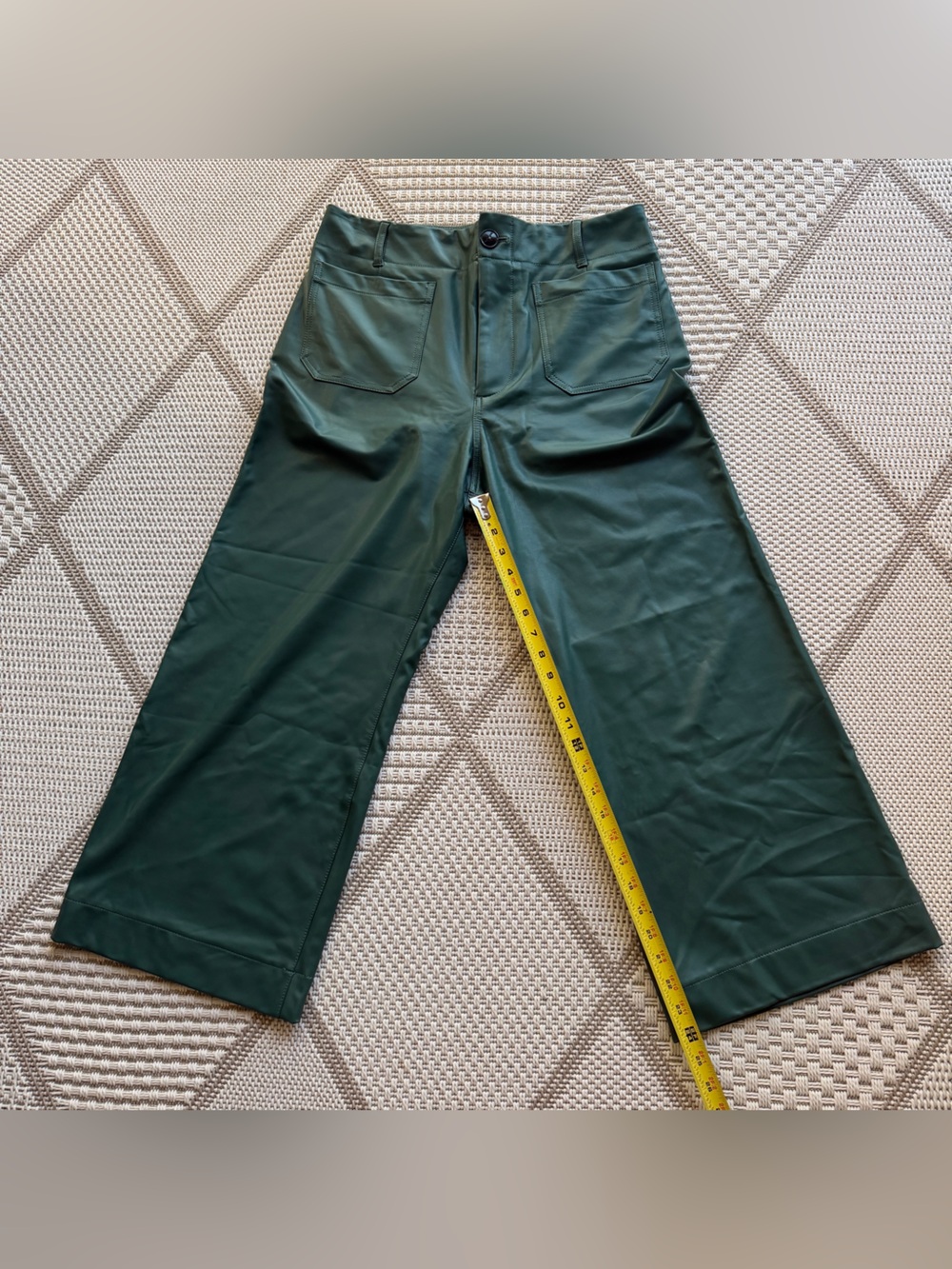 Maeve Forest Green Wide-Leg Faux Leather Pants - Picture 7 of 10
